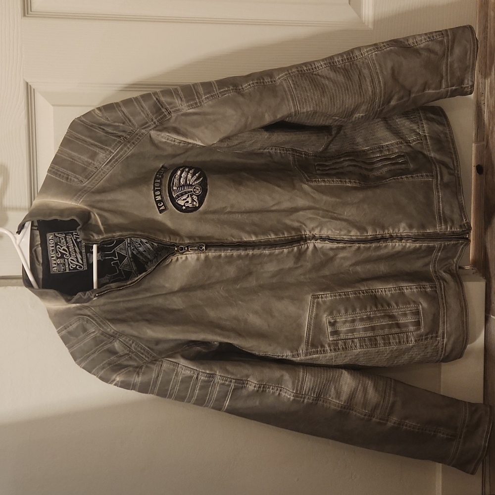 Affliction Black Premium Grey Leather jacket